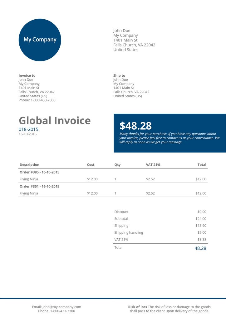 Global invoice